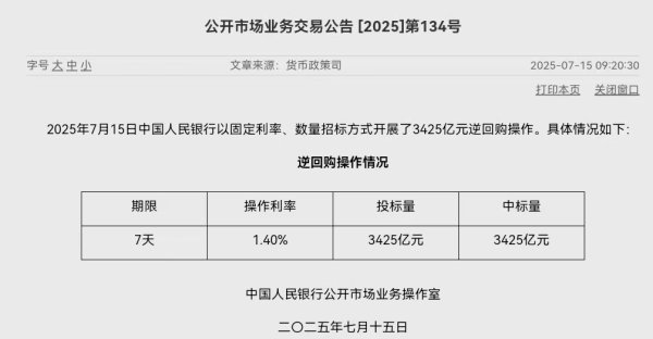 华泰国际 央行今日公开市场净投放1735亿元